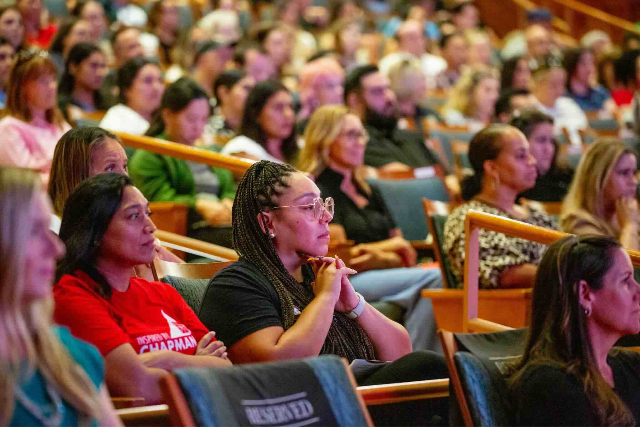 Audience members watch the 2024 Thompson Policy Institute Disability Summit.