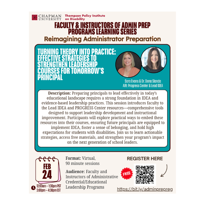 Faculty Leadership Series: Reimagining Administrator Preparation – Turning Theory into Practice