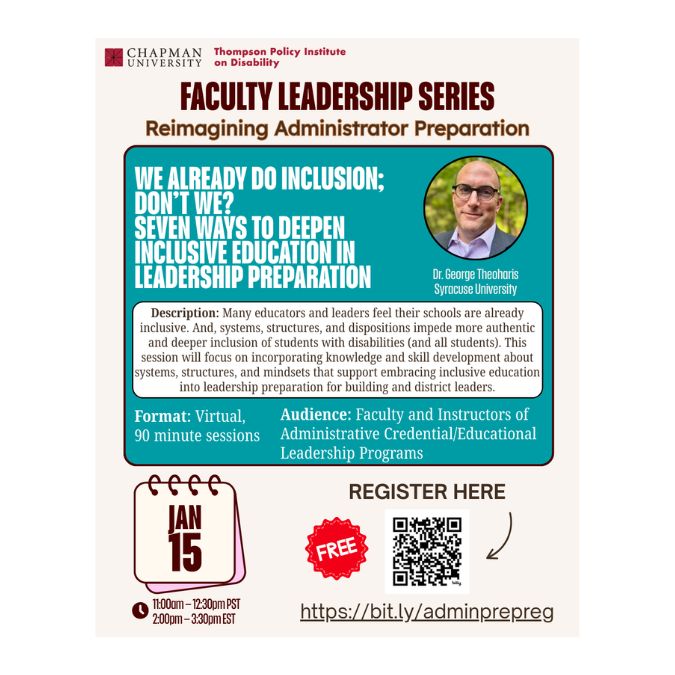 Leadership Series: Reimagining Administrator Preparation-Inclusive Leadership