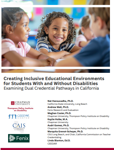 This is a PDF report from California Alliance for Inclusive Schooling (CAIS) established to use data to track progress toward inclusive education goals and inform state decision-making.